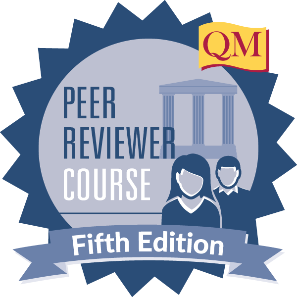 seal of the QM Higher Education Peer Reviewer certification