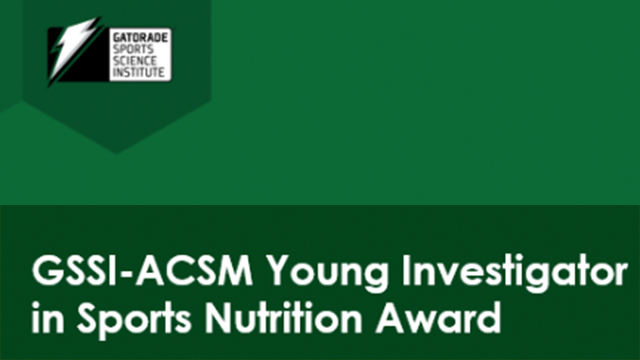 text reading GSSI-ASCM Young Investigator in Sports Nutrition Award