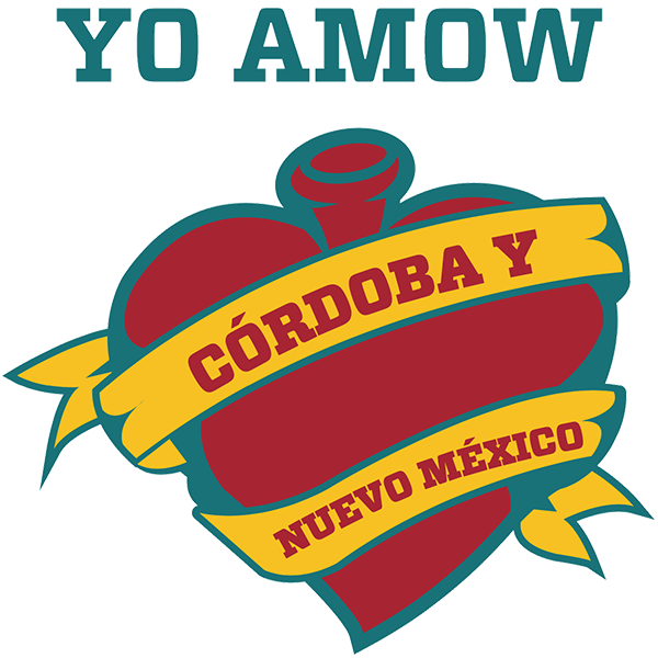 amow logo of a heart with ribbon and Cordoba y Neuvo Mexico text
